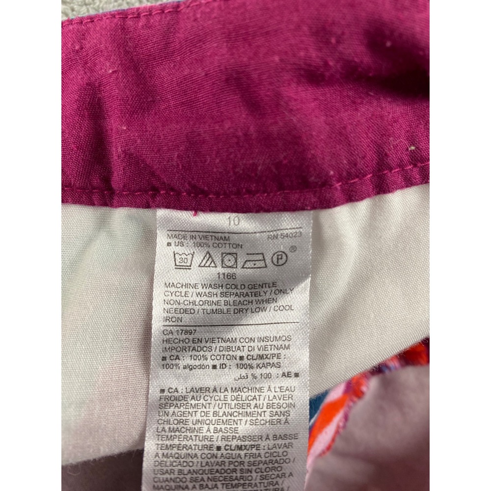 Old Navy Everyday Short Womens 10 Purple Hibiscus Floral Tropical Cotton 1166 - Picture 4 of 11